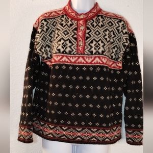 L.L.BEAN Freeport Maine Sweater 85% Wool 15% Nylon sz Extra Small Barbiecore Ski